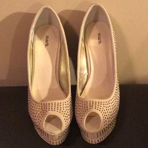 mark suede platform heel